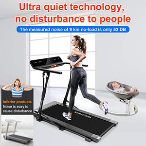 Foldable Treadmill Folding Treadmills for Small Spaces Portable Under Desk Small Manual Treadmills for Home 300 Lbs Weight Capacity Installation Free with Bluetooth Speaker Led Display