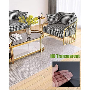 YUYI Clear PVC Desk Chair Mat - Anti-Slip Transparent Carpet Protector - 1.5mm Thickness