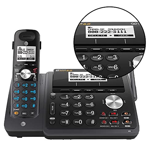 AT&T TL88102BK 2-Line Expandable Cordless Phone, 3 Handsets - Black