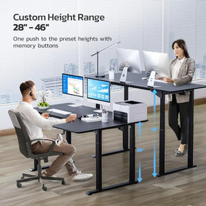 Dripex Electric Height Adjustable L-Shaped Standing Desk, 71 x 43 Inch - Home Office Workstation