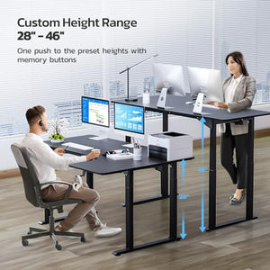 Dripex Electric Height Adjustable L Shaped Standing Desk, 71 x 43 Inch, Dual Motor Sit Stand Desk