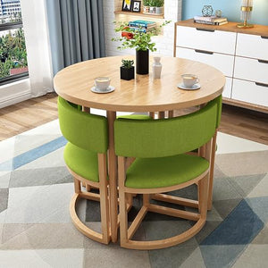 SFJATTA Round Dining Table and Chair Set, Office Reception Negotiation Table, Leisure Area Home Balcony Small Round Table - Green