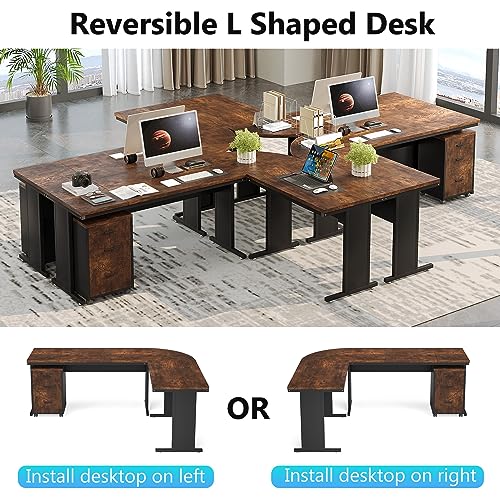 Tribesigns 83" L-Shaped Executive Desk with 3-Drawer Cabinet