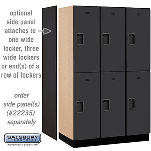 Salsbury Industries Extra Wide Designer Wood Locker - 2-Tier, 6ft H x 21in D, Black