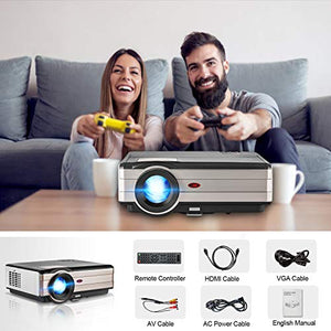 Smart LED Wifi Bluetooth Projector Movie Gaming TV 2020 Support 1080P Full HD Airplay Ceiling 4200 Lumens High Resolution Wireless Android HDMI USB Built In Speakers for Home Theater System Outdoor