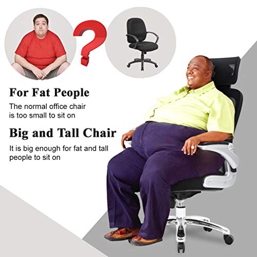 BestOffice Big and Tall Office Chair 500lbs Wide Seat Executive Desk Chair with Lumbar Support