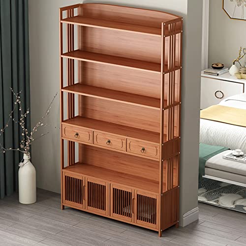 HARAY Floor-to-Ceiling Chinese Light Luxury Bookshelf Bookcase (Color : C)