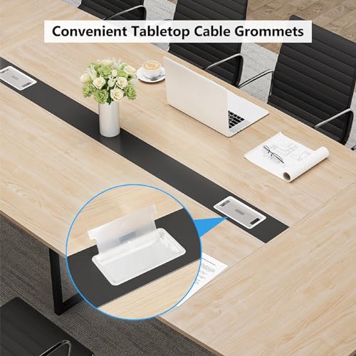 Tribesigns 8FT Large Boat Shaped Conference Table with Cable Grommets