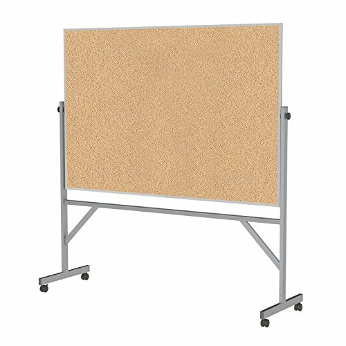 Ghent 4' H x 6' W Aluminum Frame Reversible Natural Cork/Natural Cork