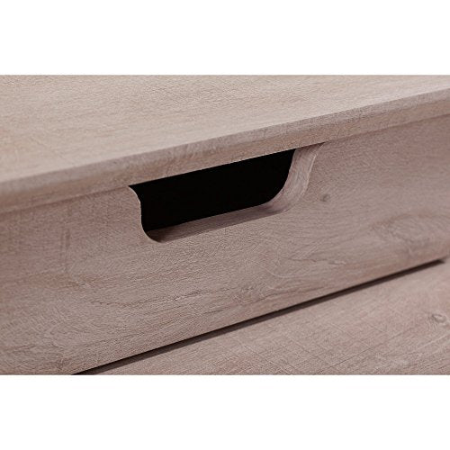 Bush Furniture Key West 54W Computer Desk with Storage and Desktop Organizers in Washed Gray