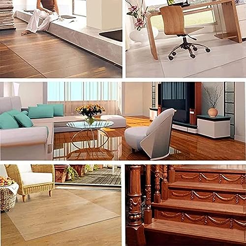 ENWINDXS Clear Plastic Vinyl Rug Protector Cover 1.5mm Thick, Heavy Duty Extra Wide Office Chair Mat for Hard Surfaces - 140