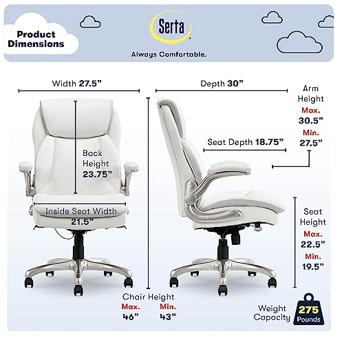 Generic Ergonomic High-Back Executive Chair, White Bonded Leather