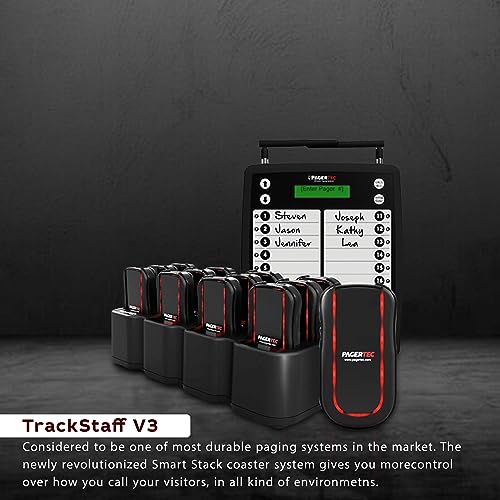 Pagertec TrackStaff V3 Wireless Paging Calling System (Server Paging) for Restaurants, Hospitals, Office & Hotels - Set of 14 Long Range Pagers