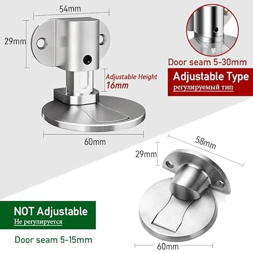 FANCUF Adjustable Magnetic Door Stopper - Anti-Collision Hidden Door Holder