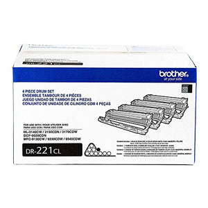 Brother TN221 4-Color Standard Yield Toner Cartridge and DR221CL Replacement Drum Unit Set
