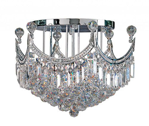 Artistry Lighting Corona Collection 1808X-2415 Steel/Crystal Flush Mount Chrome/Gold Chrome