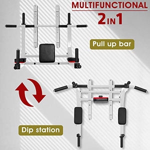 STOZM Pull Up Bar – Multi-Functional Strength Training Chin Up Bar with 3-Level Height Adjustability for Total Body Exercises (White) (BH0D)