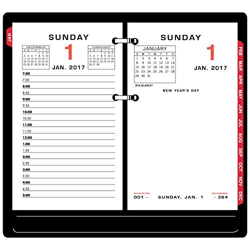 AT-A-GLANCE Daily Calendar 2017 Refill, 3-1/2 x 6", Desk Size (E017-50)