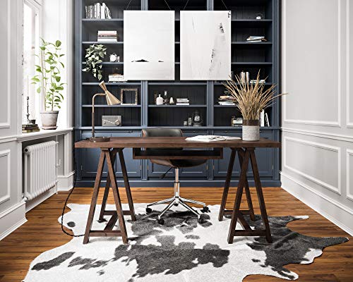 SIMPLIHOME Sawhorse SOLID WOOD Modern Industrial 60 inch Wide Home Office Desk, Writing Table, Workstation, Study Table Furniture in Dark Chestnut Brown