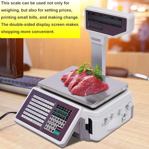 HaroldDol Commercial Digital Price Computing Scale with Thermal Label Printer - 66lbs Capacity