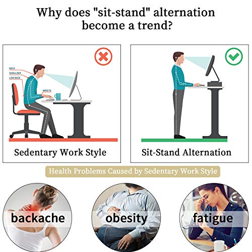SIDUCAL Mobile Standing Desk, Rolling Ajustable Computer Desk, Mobile Computer Workstation Adjustable Desks for Home Office for Stand Up, Black