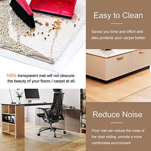 MOGGED Transparent PVC Floor Mat for Hard Wood Floor, Waterproof Protector Mat - Custom Size 140cmx600cm