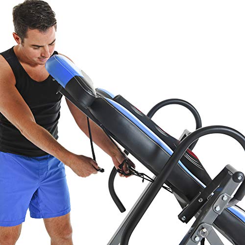 Exerpeutic Inversion Table UL Certified with Heat and Massage Therapy, Blue