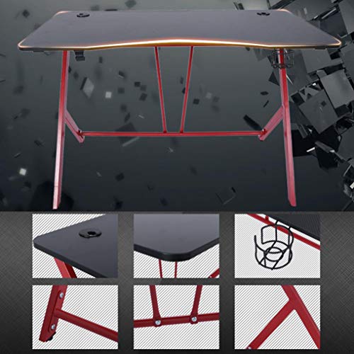 AUSPUM Gaming Desk 47.2Inch Computer Desk Gaming Table,Pc Gaming Workstation Home Office Desk with Headphone Hook (D)