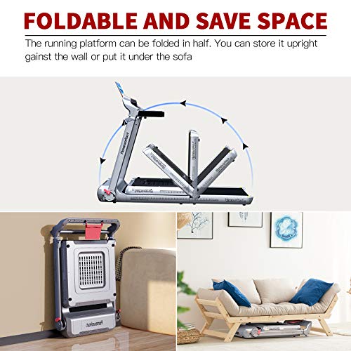 Folding Treadmill 300 lb Capacity Electric Treadmill for Home with Installation-Free, LCD Display, Device Holder, 36 Pre-Set Programs for Indoor Exercise
