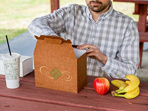 Southern Champion Tray 27016 Clay Coated Kraft Paperboard Hearthstone Small Barn Style Carry Out Box, 5 lbs Capacity, 8-7/8" Length x 5" Width x 3-1/2" Height (Case of 250)