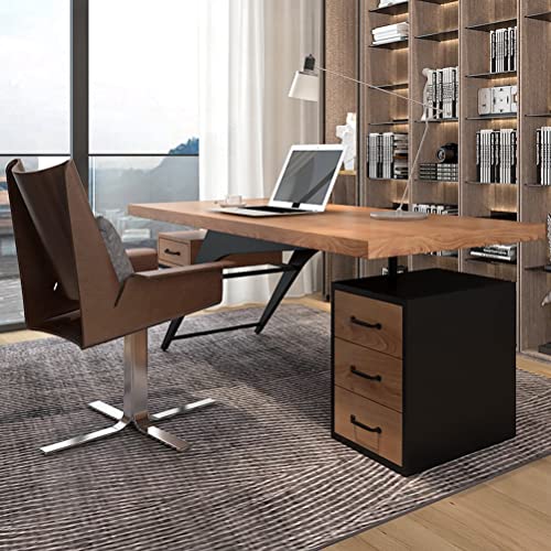 cxkjp Solid Wood Computer Desk with Drawers, Home Office Industrial Furniture - 220x90x75cm