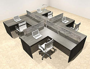 Four Person Modern Accoustic Divider Office Workstation Desk Set, OT-SUL-SPRG76