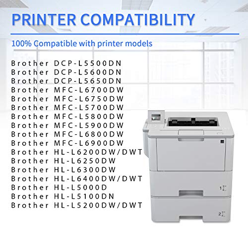 6 Pack Black TN850 TN-850 Compatible Toner Cartridge Replacement for Brother DCP-L5500DN L5600DN MFC-L6700DW L6800DW L6900DW HL-L6200DW L6250DW L5000D L5100DN Printer Toner Cartridge[High Yield]