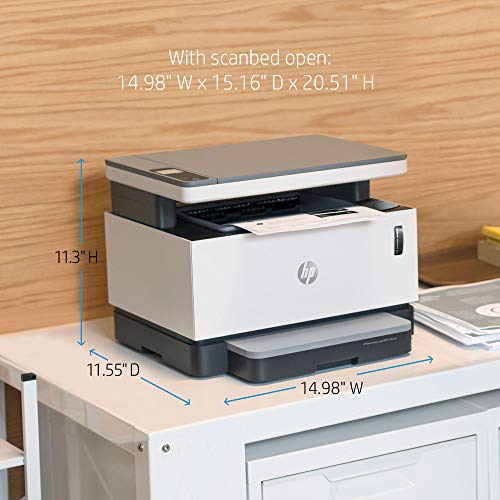 HP Neverstop All-in-One Laser Printer 1202w | Wireless Laser with Cartridge-Free Monochrome-Toner-Tank (5HG92A)