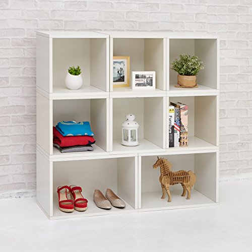 Way Basics Milan Storage Blox Eco Modular Bookcase Shelving, White (Tool-Free Assembly and Uniquely Crafted from Sustainable Non Toxic zBoard paperboard)