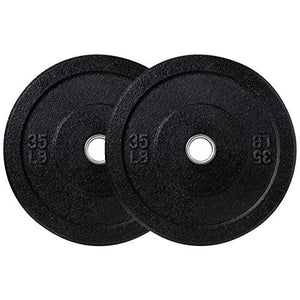 Zion Fitness Magma 2 Inch 35 Lb Crumb Bumper Plates Set Olympic Weight Plates Rubber Bumper Weight Plate Pair, Stainless Steel Inserts Strength Training Plates Weight Lifting Plates