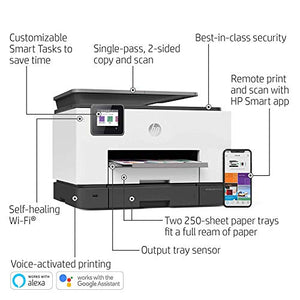 HP OfficeJet Pro 9025 All-in-One Wireless Printer Single-pass (Automatic) Document Feeder and Two Paper Trays  Smart Home Office Productivity  Instant Ink and Amazon Dash Replenishment Ready (1MR66A)