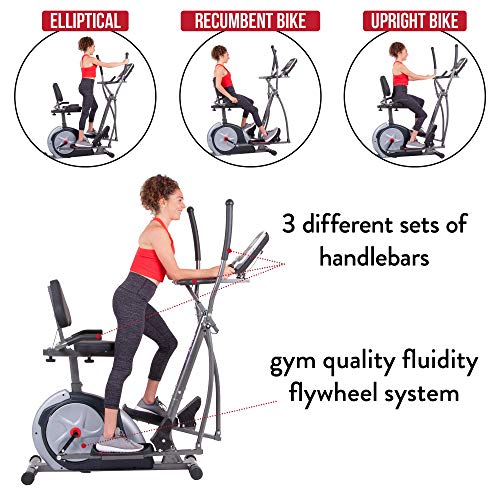 Body Champ 3-in-1 Exercise Machine, Trio Trainer Plus Two, Silver