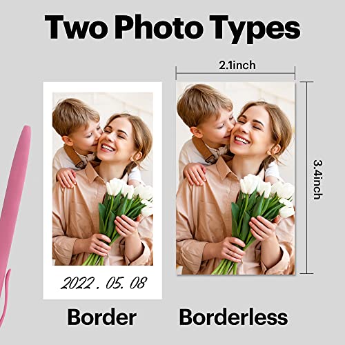 Kodak Mini 2 Retro 2.1x3.4” Portable Instant Photo Printer, Wireless Connection, Compatible with iOS, Android & Bluetooth, Real Photo, 4Pass Technology & Lamination Process, Premium Quality-White
