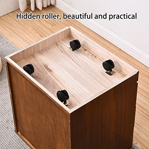 zyywx Solid Wood 4-Layer File Cabinet with Lockers and Wheels