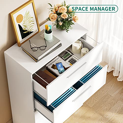 YITAHOME 4-Drawer Vertical File Cabinet, White, Assembly Required