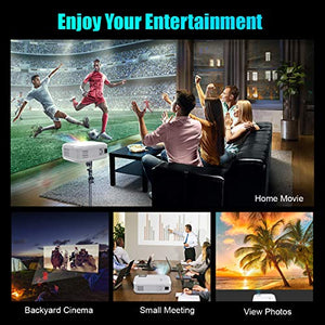 Projector, WiMiUS P21 6500 Lumens Video Projector Native 1920×1080 LED Projector Support 4K Zoom 300" Display 100,000H Lamp Compatible with Fire TV Stick Laptop Phone Xbox PS4 Power Point Presentation