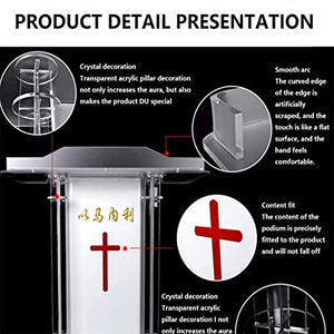 ZEELYDE Acrylic Transparent Podium for Meeting, Standing Reception, Church Wedding - Glass Lecterns and Podiums