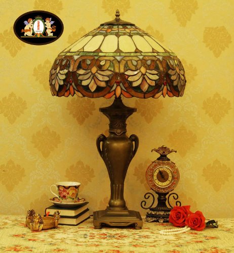 Tiffany Europaische retro style hand-painted stained glass table lamp