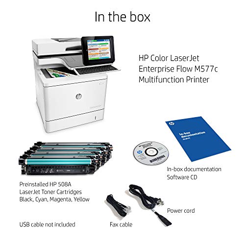 HP Color LaserJet Enterprise Flow Mfp M577c | Streamline Complicated Workflows | Fast Scan Speeds | Built-In OCR Software (B5L54A)