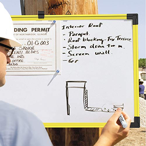 Quartet Dry Erase, Whiteboard/White Board, Magnetic, Aluminum, 6' x 4', Industrial Yellow Frame (724127)