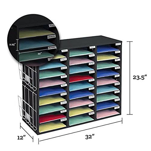 Really Good Stuff Mail Center with Wire Paper Holders- 1 Classroom Mail Center with 27 Slots – Keep Your Classroom or Office Organized, Durable, Easy Assembly