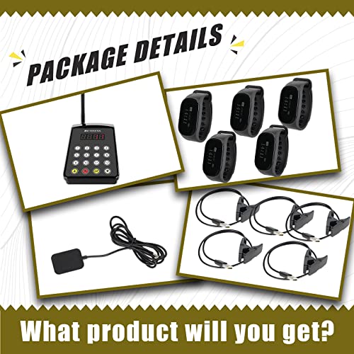 Retekess TD154 Restaurant Pager System with 5 Watch Receiver