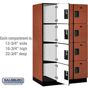 Salsbury Industries Cherry 4-Tier Extra Designer Wood Locker - 6ft H x 24in D