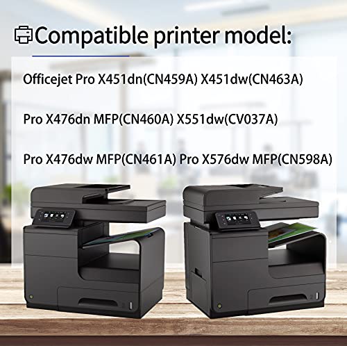 4-Pack (1BK+1C+1M+1Y) 970XL | CN625AM 971XL | CN626AM CN627AM CN628AM Compatible Ink Cartridge Replacement for HP Officejet Pro X451dn X451dw X476dn MFP X476dw X551dw X576dw Printer Ink Cartridge.